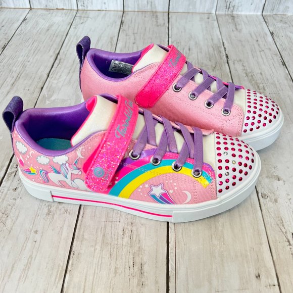 Skechers Twinkle Toes Unicorn Charmed Girls Size 3 Light Up Sneakers NEW - Picture 4 of 12